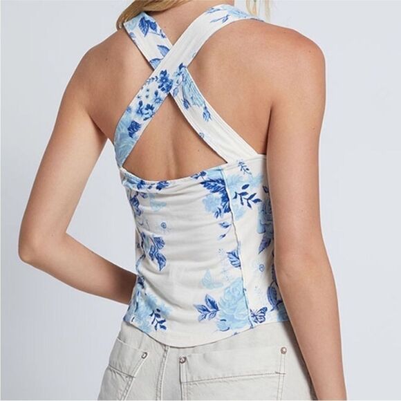 Free People NWT Ginger Snap Top in ivory toile combo Size XL - Picture 4 of 6